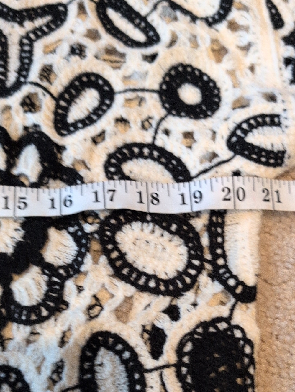 POL Black & Cream Crochet Long Cardigan Sweater - Picture 8 of 10